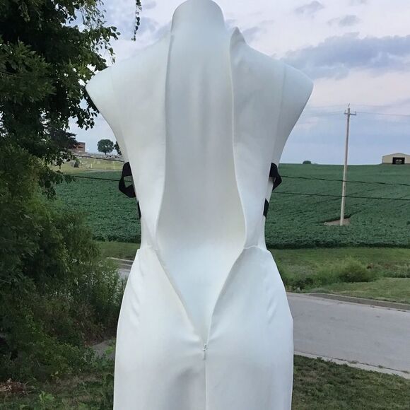 NBD White Midi Cut Out Sides Fit And Flare Dress Size Large - Picture 6 of 12